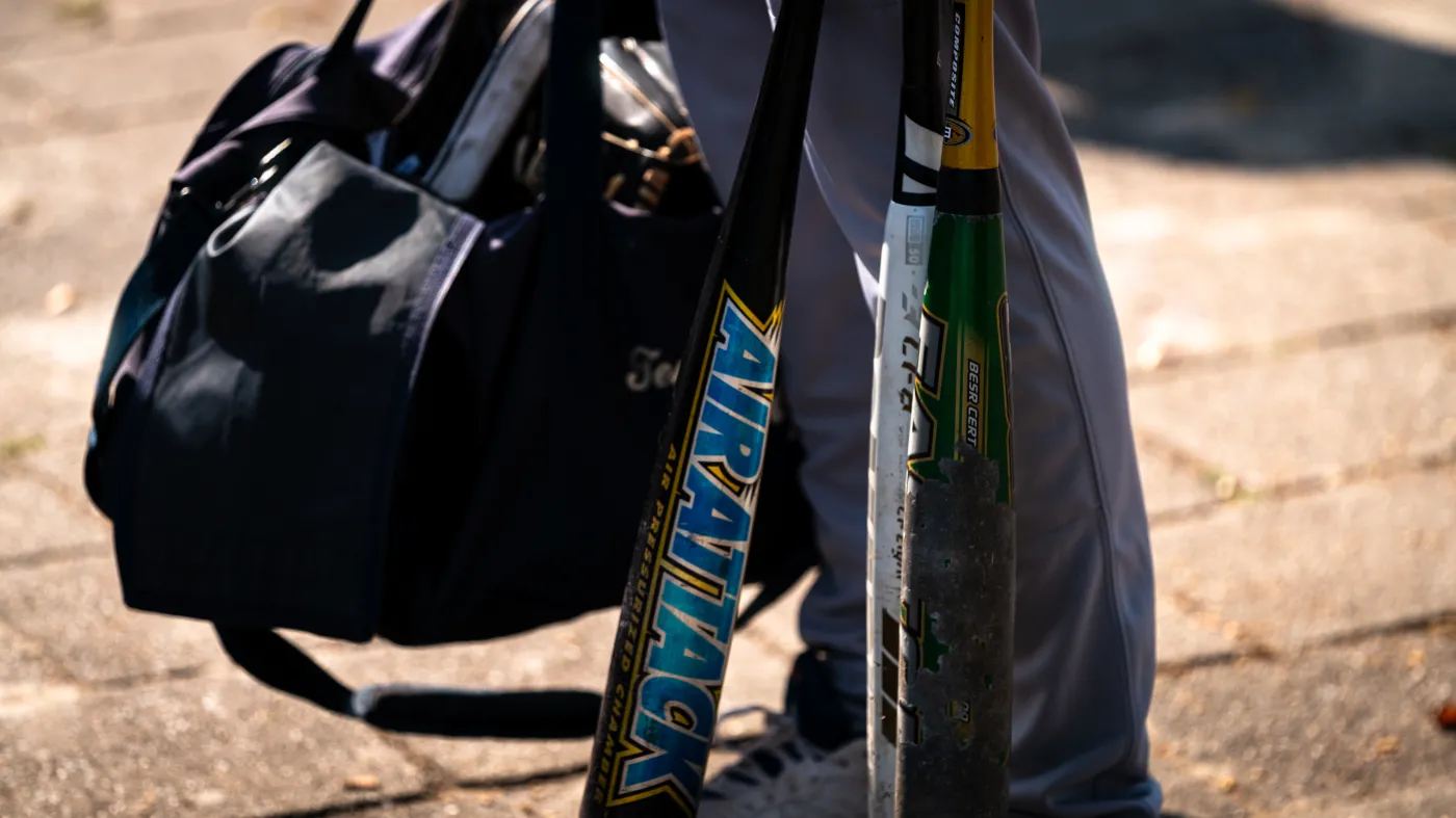 Softball bats and equipment — Grizzlies Zoetermeer tournament detail shot by 7EMPLE