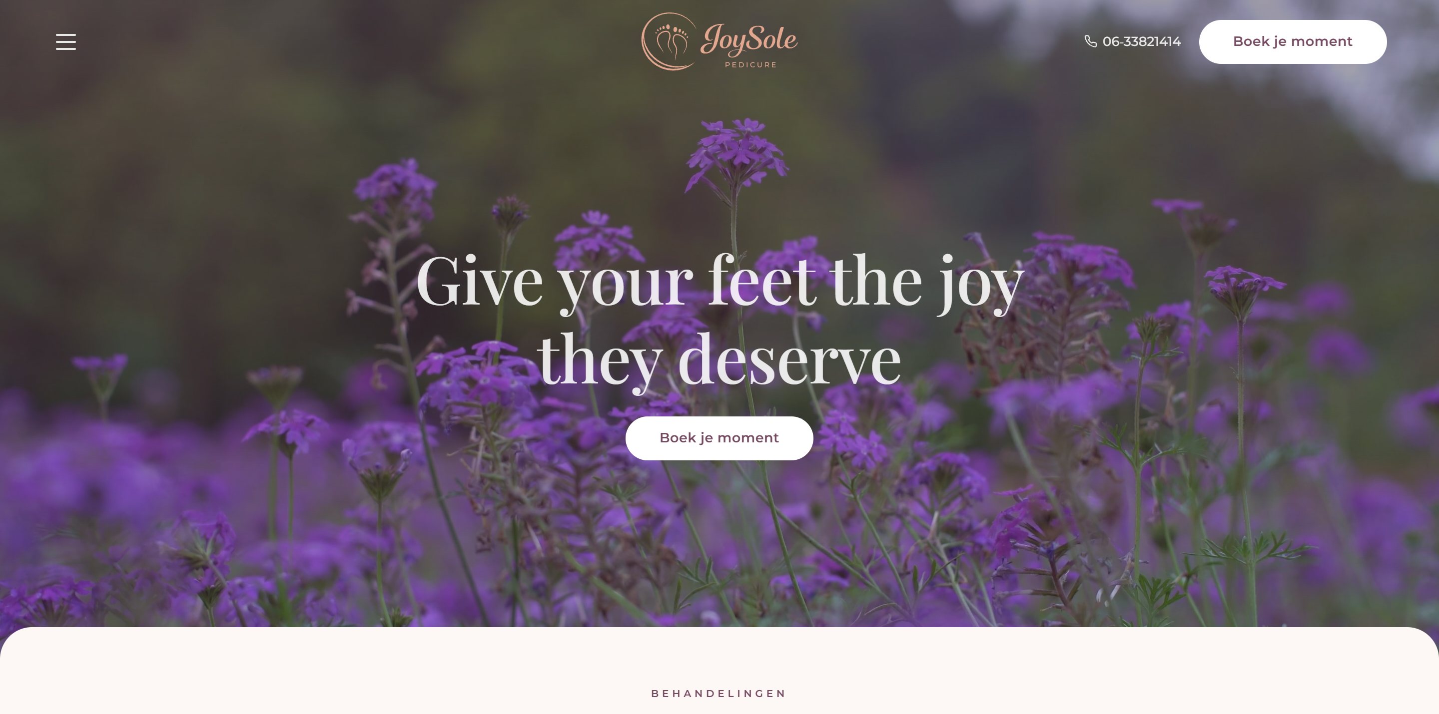 JoySole pedicure and foot care studio website — designed and built by 7EMPLE