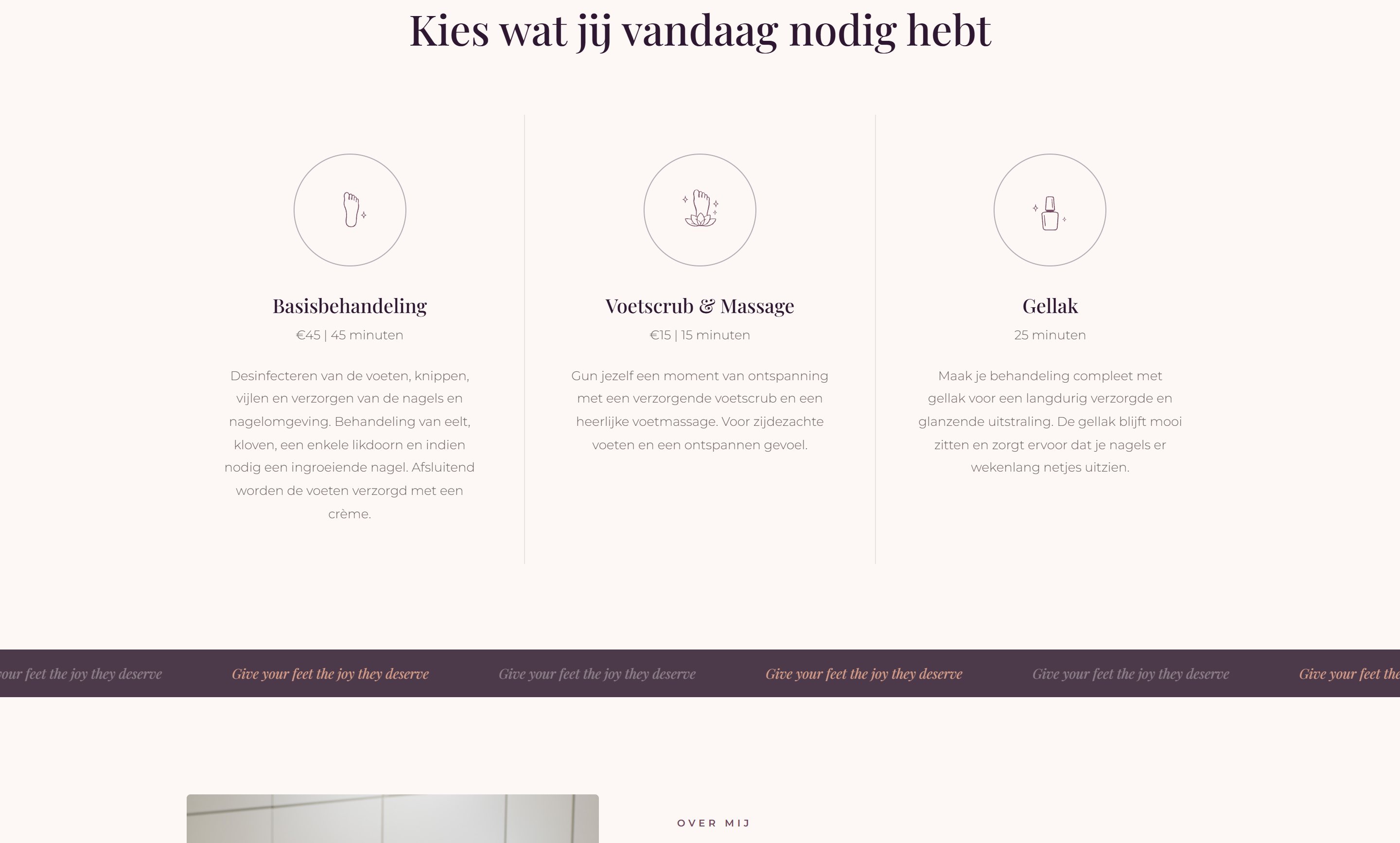JoySole treatments — services overview on the website